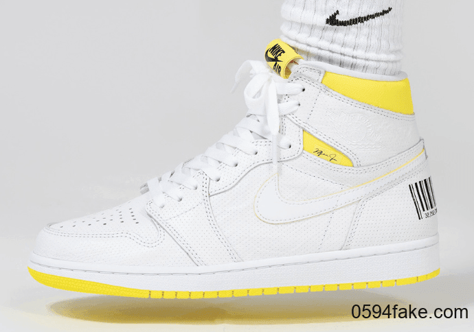 特色条形码点缀！还有飞人亲笔签名！Air Jordan 1 “First Class Flight”将于9月26日发售！ 货号：555088-170