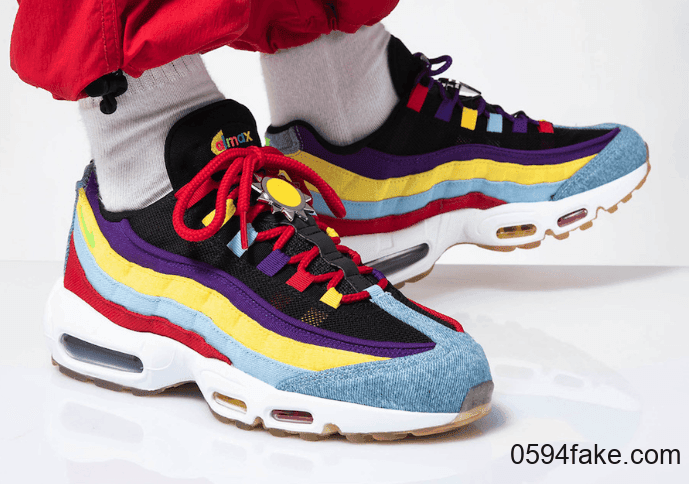 彩色条纹+太阳花装扮！元气满满童趣十足！全新Nike Air Max 95上脚图曝光！ 货号：CK5669-400