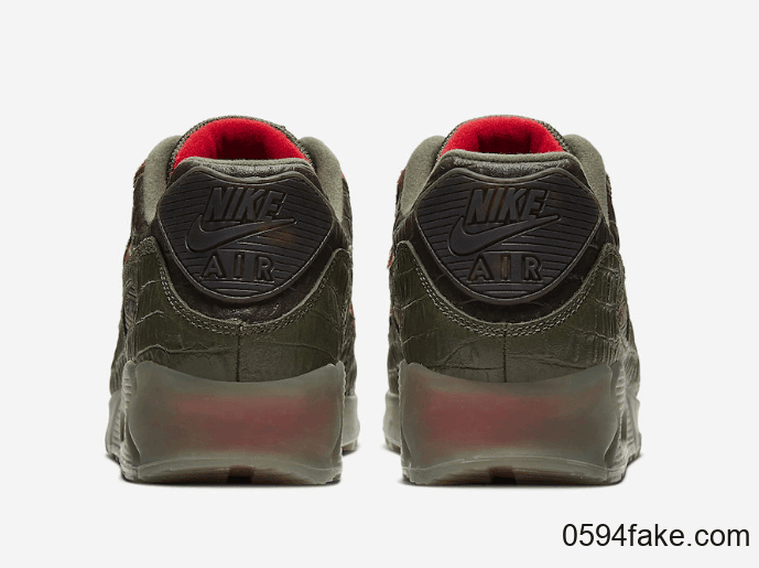 仿鳄鱼皮+虎皮鞋面！这双Nike Air Max 90也太狂野不羁了吧！ 货号：CU0675-300