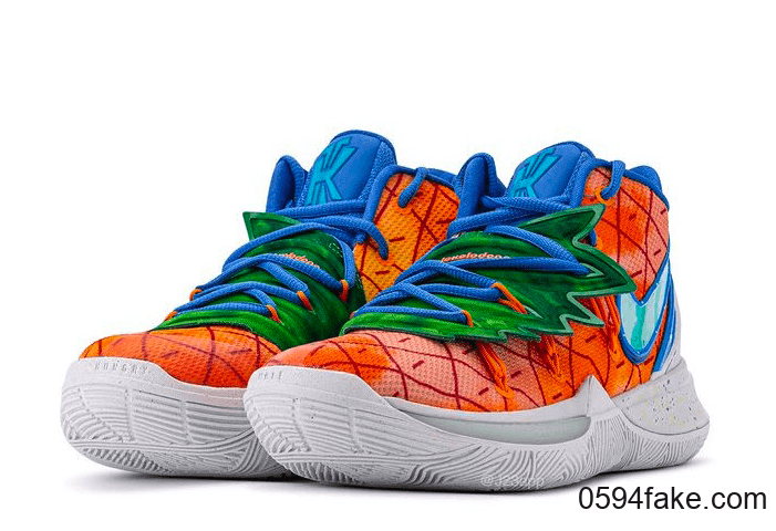 海绵宝宝 x Nike Kyrie 5系列再释新品！“菠萝屋”配色强势来袭！充满卡通趣味！ 货号：CJ6951-800