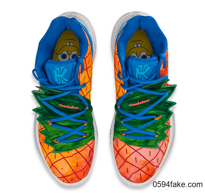 海绵宝宝 x Nike Kyrie 5系列再释新品！“菠萝屋”配色强势来袭！充满卡通趣味！ 货号：CJ6951-800