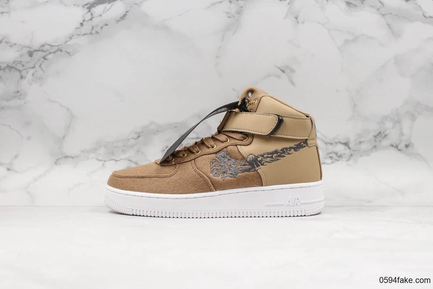 耐克maharishi x nike Air Force 1 High Premium“龙纹虎啸”卡其色公司级带半码原楦开发正确版型