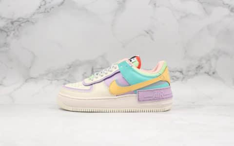 耐克Nike Air Force 1 Shadow “Tropical Twist”拼接马卡龙糖果粉公司级原鞋开发原装组合原底头层小牛皮 货号：CI0919-101