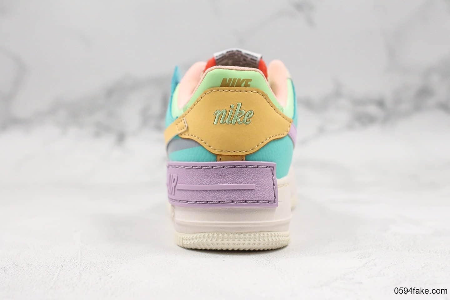 耐克Nike Air Force 1 Shadow “Tropical Twist”拼接马卡龙糖果粉公司级原鞋开发原装组合原底头层小牛皮 货号：CI0919-101