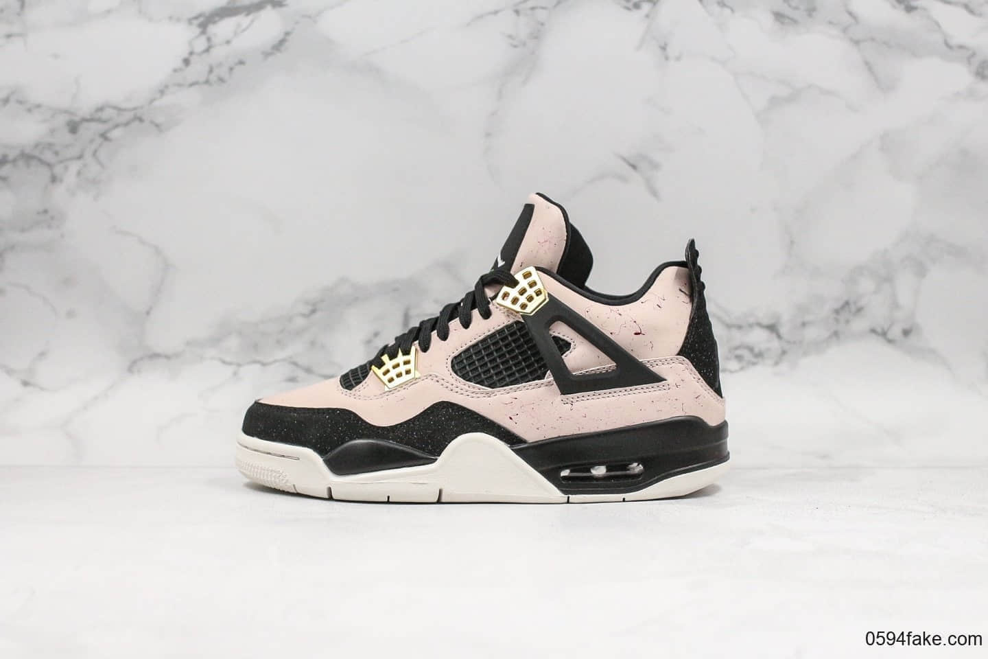 乔丹Air Jordan 4 WMNS“Silt Red”金扣大理石纯原带半码原厂头层皮原厂底模一比一做工 货号：AQ9129-601