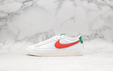 耐克Stranger Things x Nike Blazer Low “Hawkins High”怪奇物语联名开拓者低帮板鞋白绿橘限定配色真标带半码带防尘纸、支撑可充正 货号：454471-100