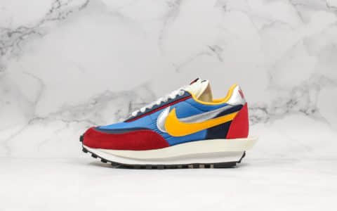 耐克Sacai x Nike LVD Waffle Daybreak联名走秀款华夫鞋变形解构鞋蓝红银黄公司级带半码原厂网布双层EVA组合大底 货号：BV0073-400