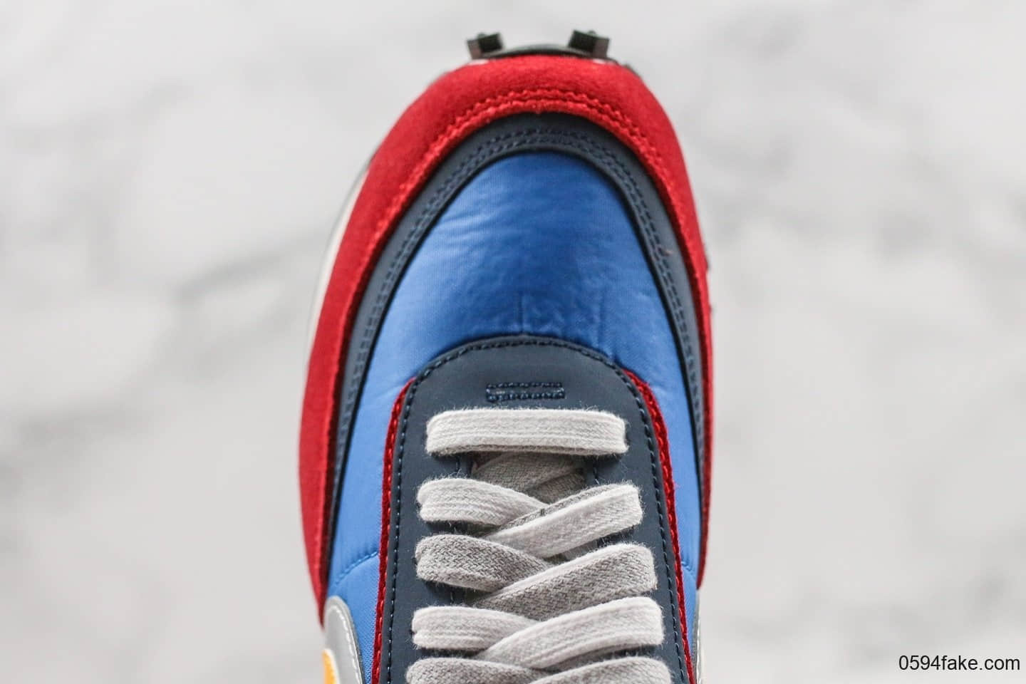 耐克Sacai x Nike LVD Waffle Daybreak联名走秀款华夫鞋变形解构鞋蓝红银黄公司级带半码原厂网布双层EVA组合大底 货号：BV0073-400