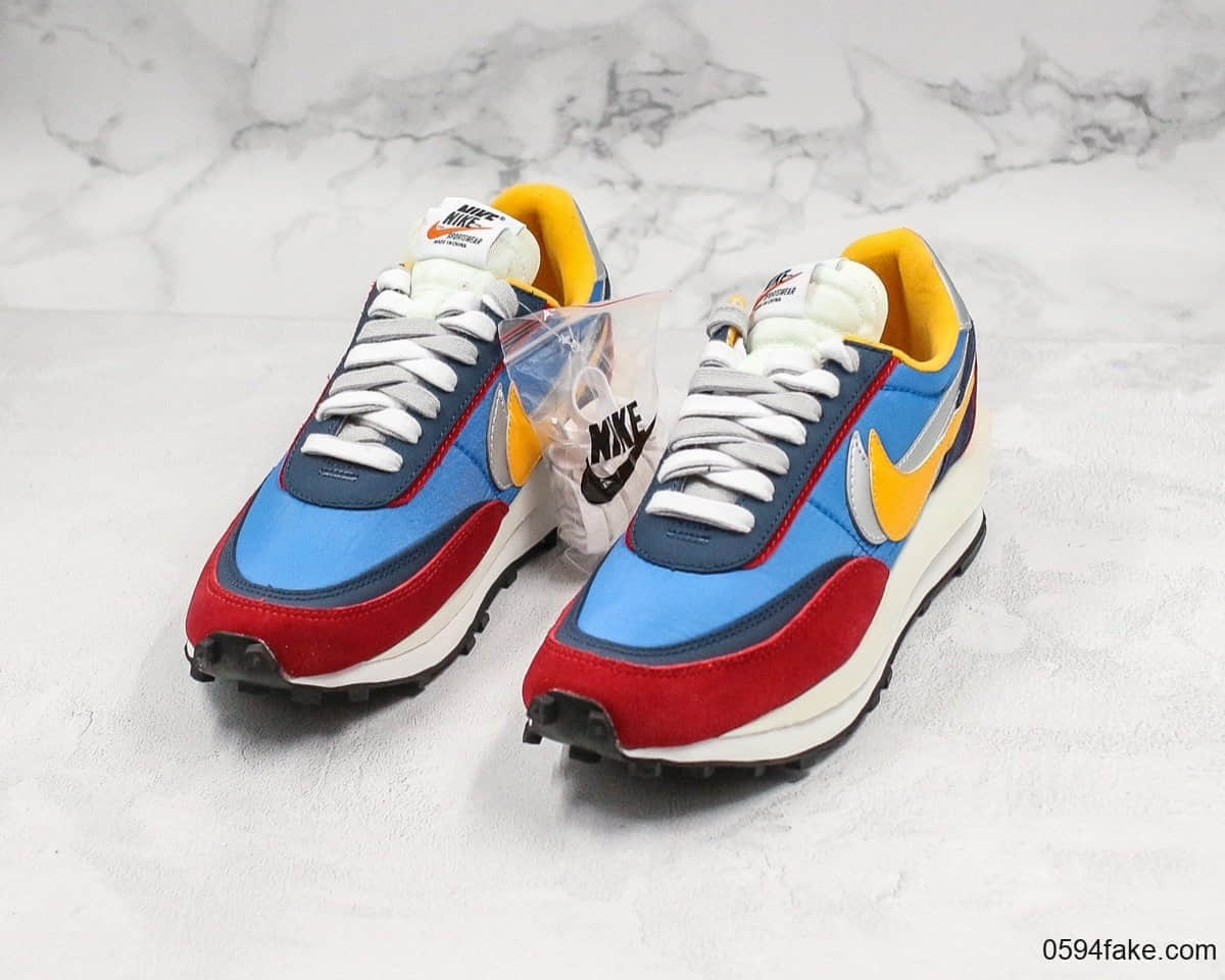 耐克Sacai x Nike LVD Waffle Daybreak联名走秀款华夫鞋变形解构鞋蓝红银黄公司级带半码原厂网布双层EVA组合大底 货号：BV0073-400