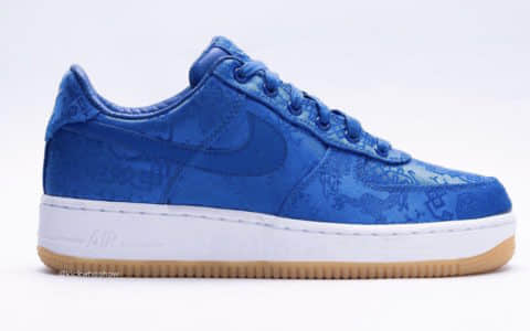 CLOT x Nike Air Force 1蓝丝绸最新实物图曝光！你期待吗？ 货号：CJ5290-400