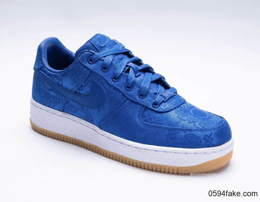 CLOT x Nike Air Force 1蓝丝绸最新实物图曝光！你期待吗？ 货号：CJ5290-400