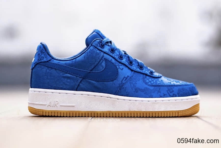 CLOT x Nike Air Force 1蓝丝绸最新实物图曝光！你期待吗？ 货号：CJ5290-400