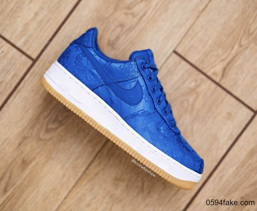 CLOT x Nike Air Force 1蓝丝绸最新实物图曝光！你期待吗？ 货号：CJ5290-400