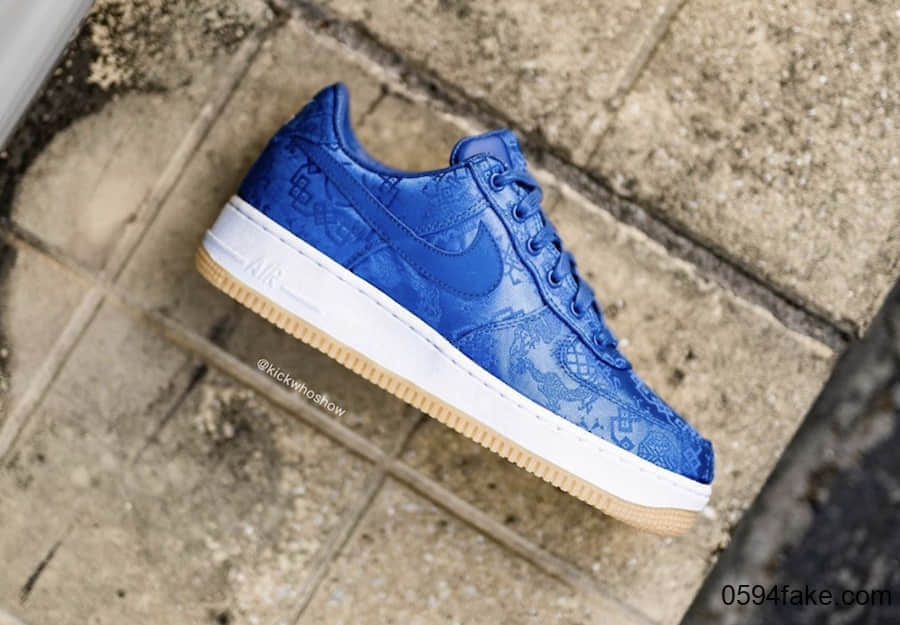 CLOT x Nike Air Force 1蓝丝绸最新实物图曝光！你期待吗？ 货号：CJ5290-400