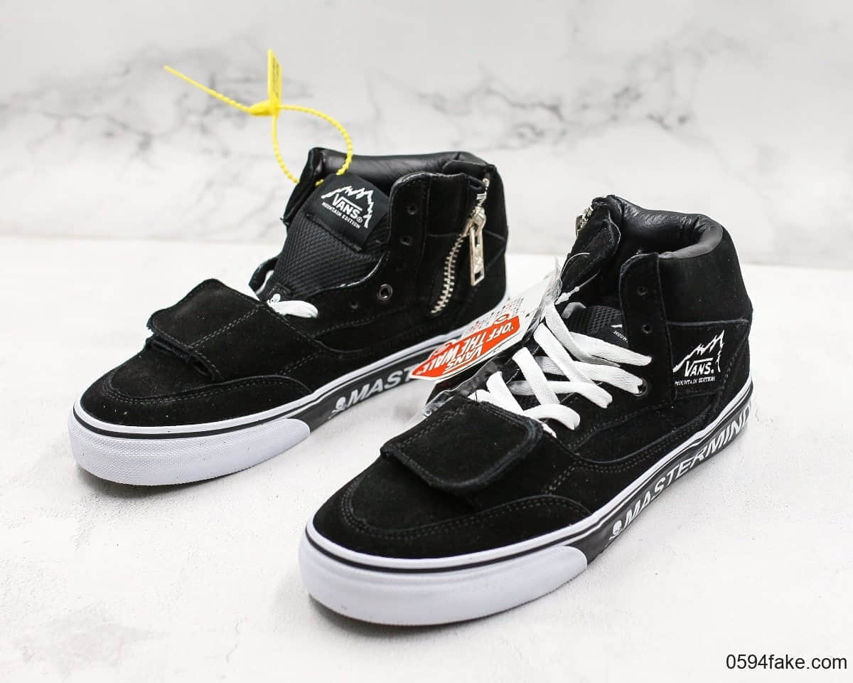 万斯Mastermind JAPAN x Vans Mountain Edition MMJ黑暗骷髅联名中帮板鞋磨砂黑真标带半码真硫化原厂大底