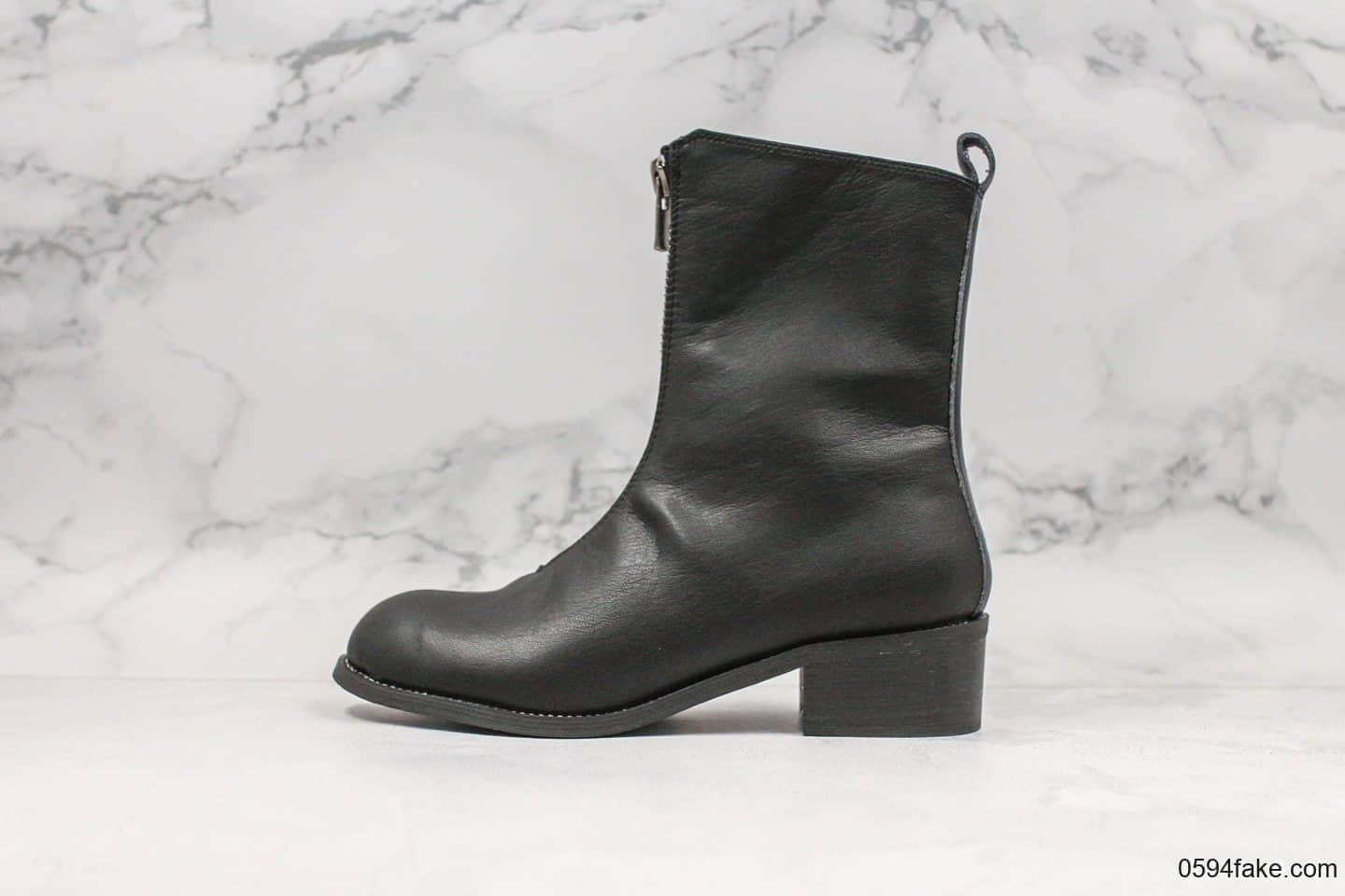 吉迪Guidi front zip calf-length boot 310马丁靴中筒黑色公司级金扣Y版拉链完整马臀皮精细做工