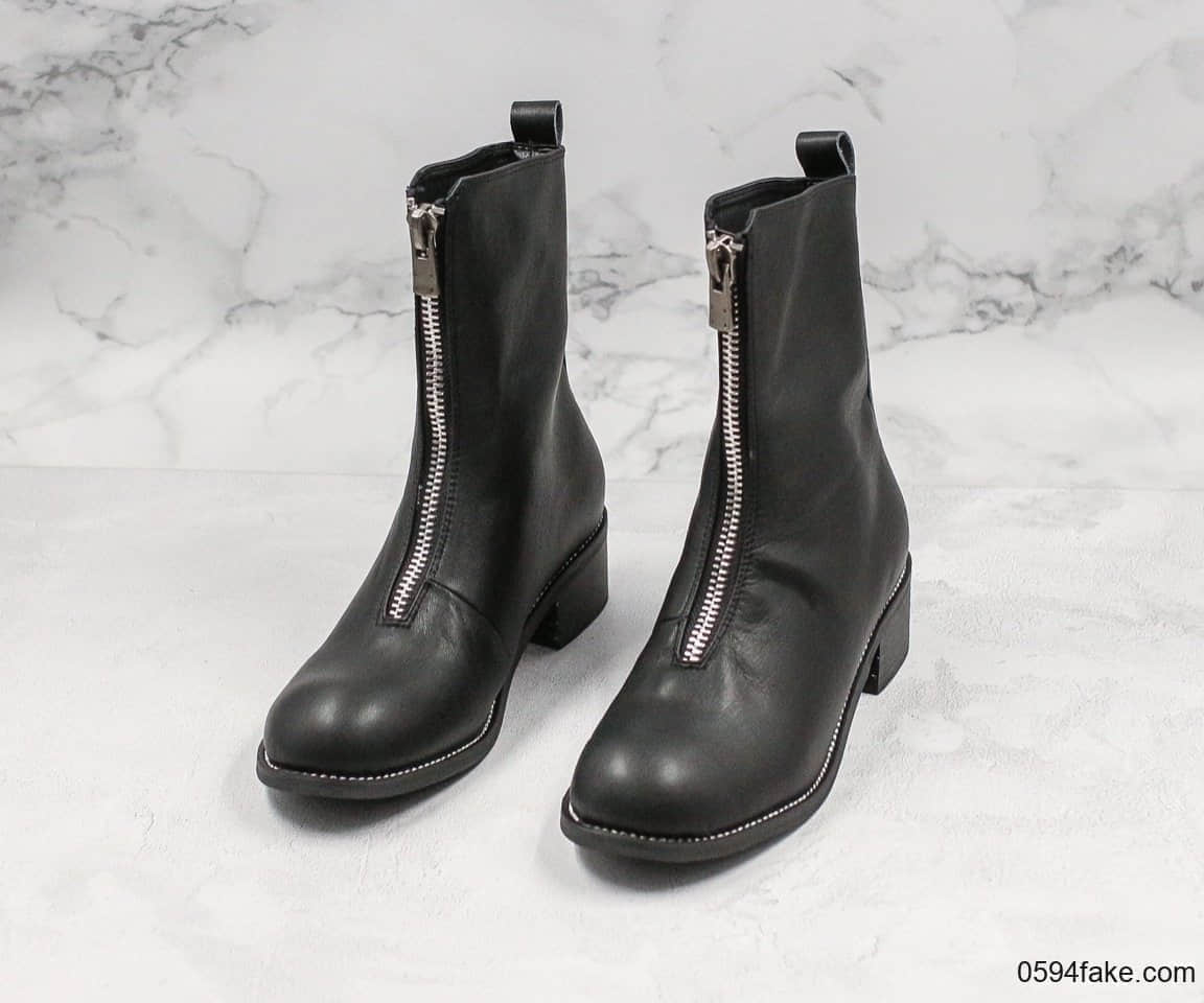 吉迪Guidi front zip calf-length boot 310马丁靴中筒黑色公司级金扣Y版拉链完整马臀皮精细做工