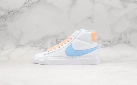 耐克Nike Blazer Mid Vintage Suede开拓者中帮板鞋橙蓝真标优质原楦开发版型无色差皮革材质 货号：AV9376-604