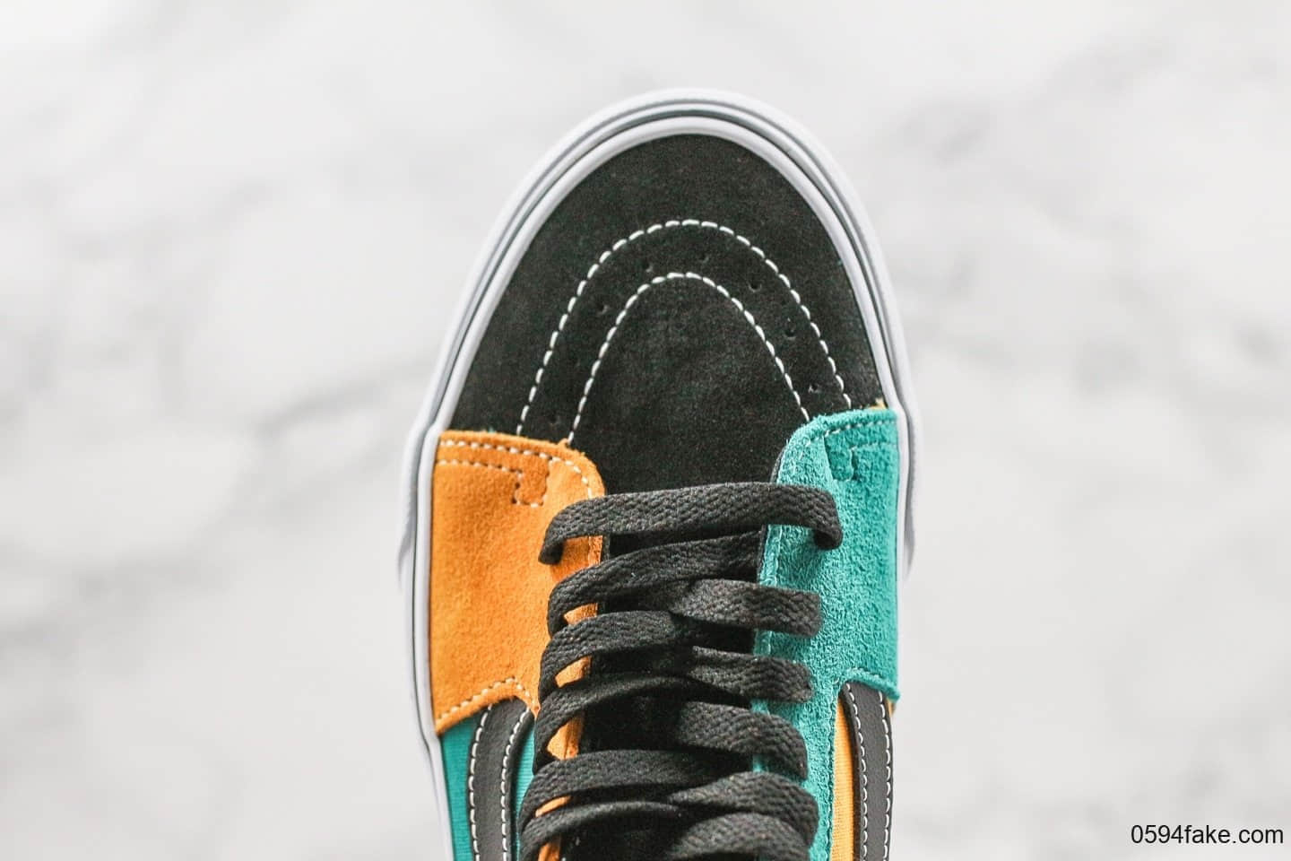万斯Vans sk8 mid系列公司级黄绿中帮男女款帆布滑板鞋原厂硫化工艺 货号：VN0A3WM3TGN