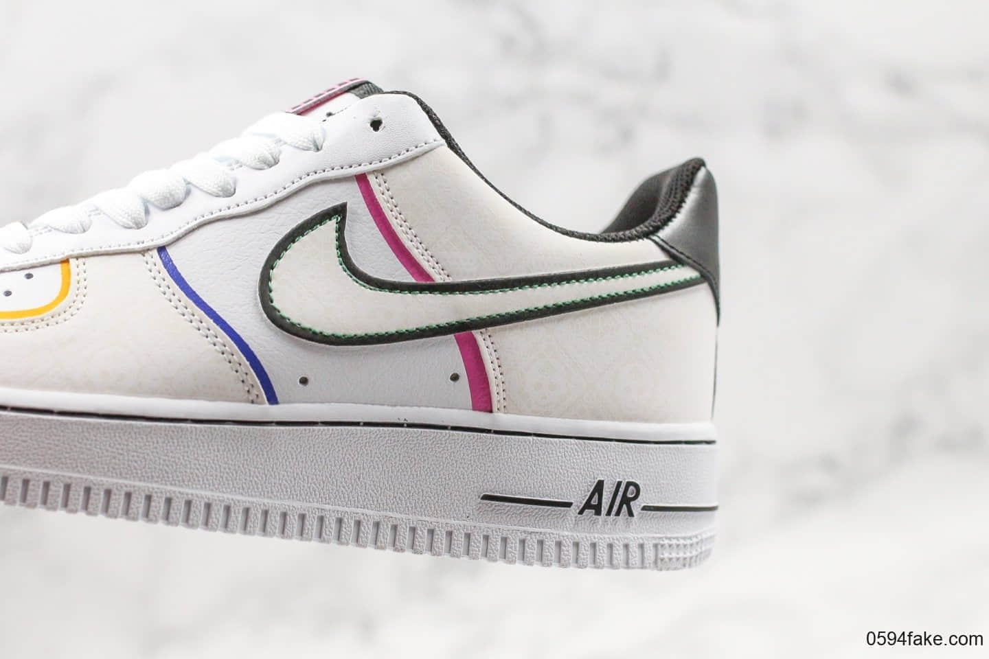 耐克Nike Air Force 1 Low Day of the Dead纯原版本亡灵节空军一号3M反光全头层皮面内置气垫 货号：CT1138-100