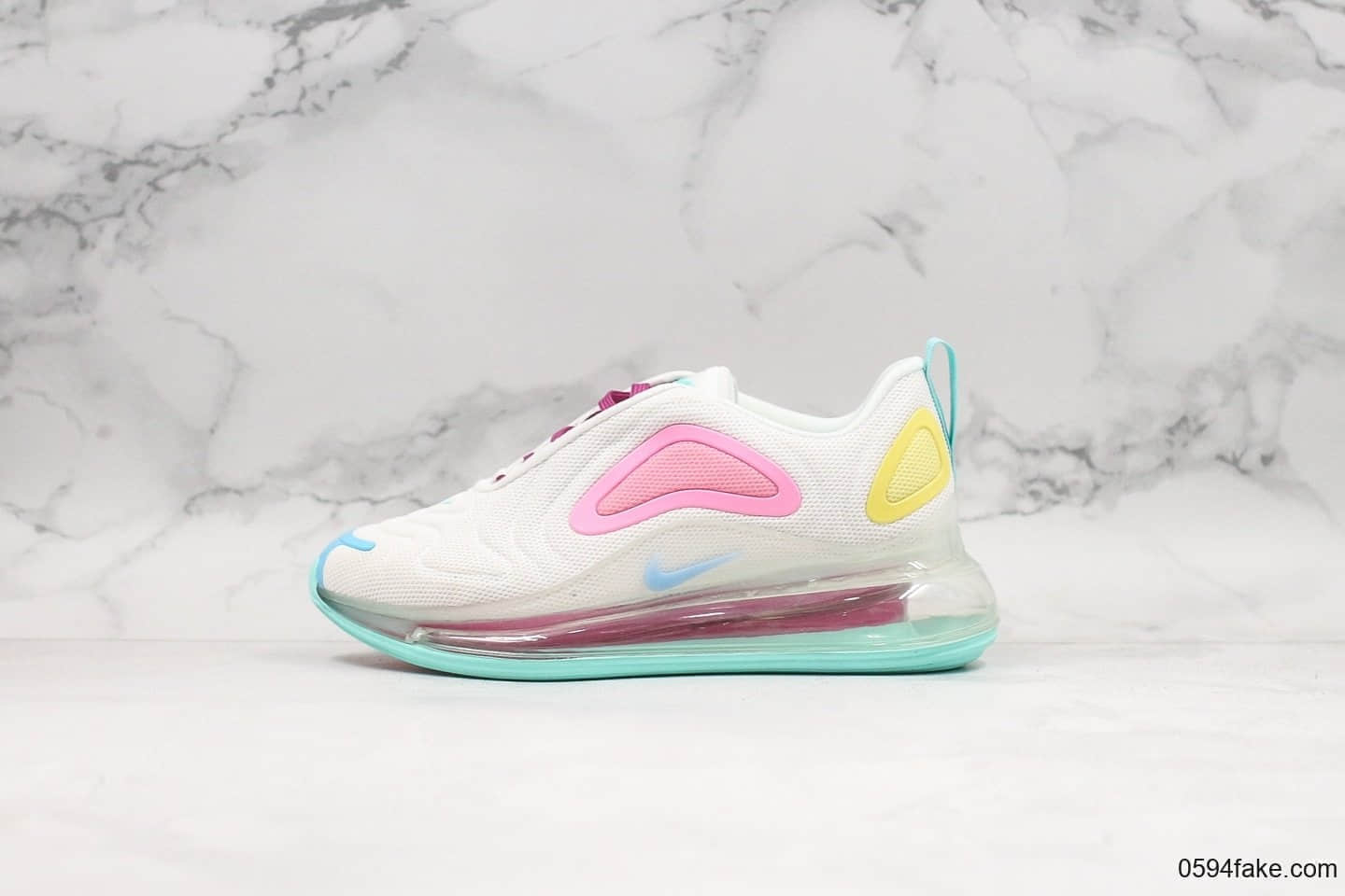 耐克Nike Air Max 720 WMNS气垫鞋休闲跑步鞋白粉色公司级正确3.8cm厚度氦气高回弹气垫版本 货号：AR9293-102