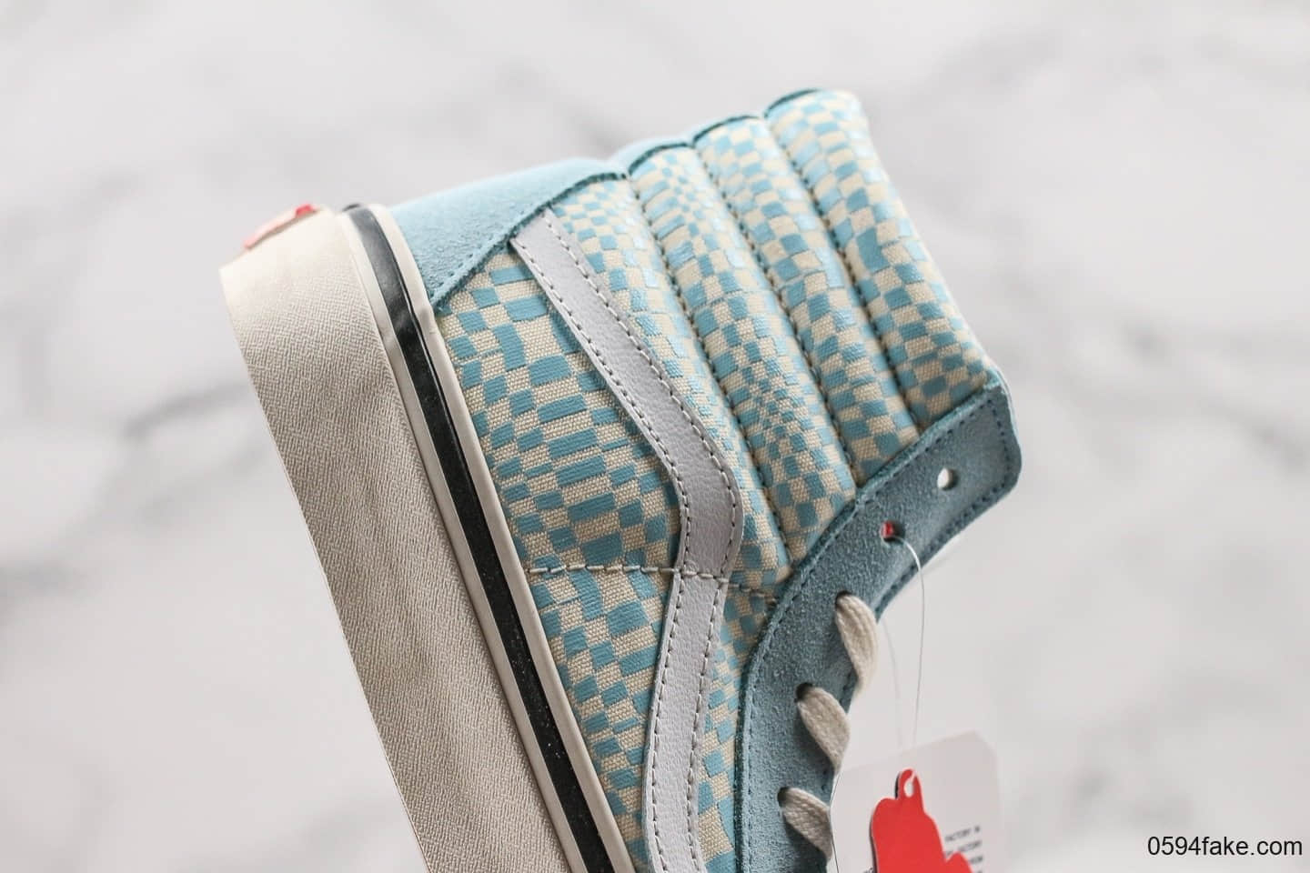 万斯Vans Sk8-Hi 38DX高帮硫化板鞋天蓝马赛克公司级带半码顶级原厂硫化精细做工原鞋开模