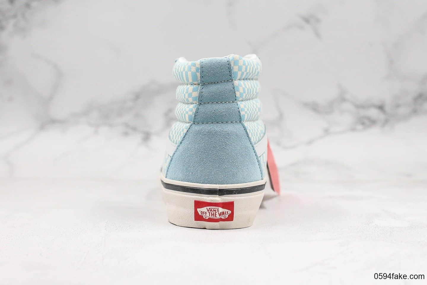 万斯Vans Sk8-Hi 38DX高帮硫化板鞋天蓝马赛克公司级带半码顶级原厂硫化精细做工原鞋开模