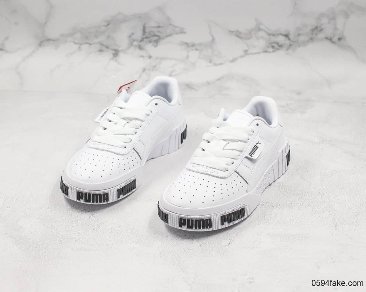 彪马Puma Cali Wins三明治厚底松糕鞋复古板鞋黑白公司级进口皮料原盒原标 货号：370811-01