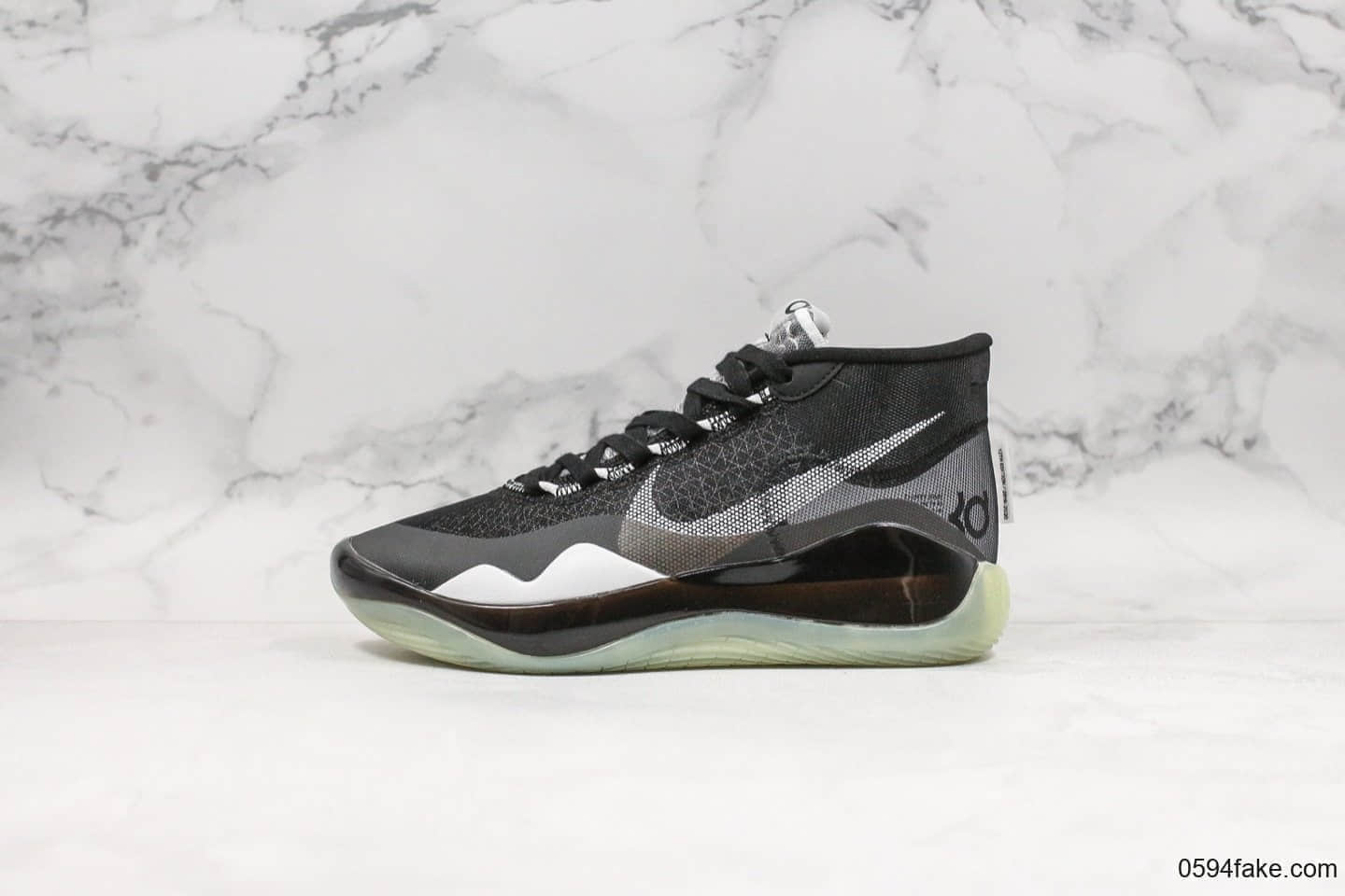 耐克Nike Zoom KD12 EP杜兰特12代实战篮球鞋黑色公司级全掌Zoom气垫外层半透明纤维四向可动Flywire飞线 货号：AR4230-109