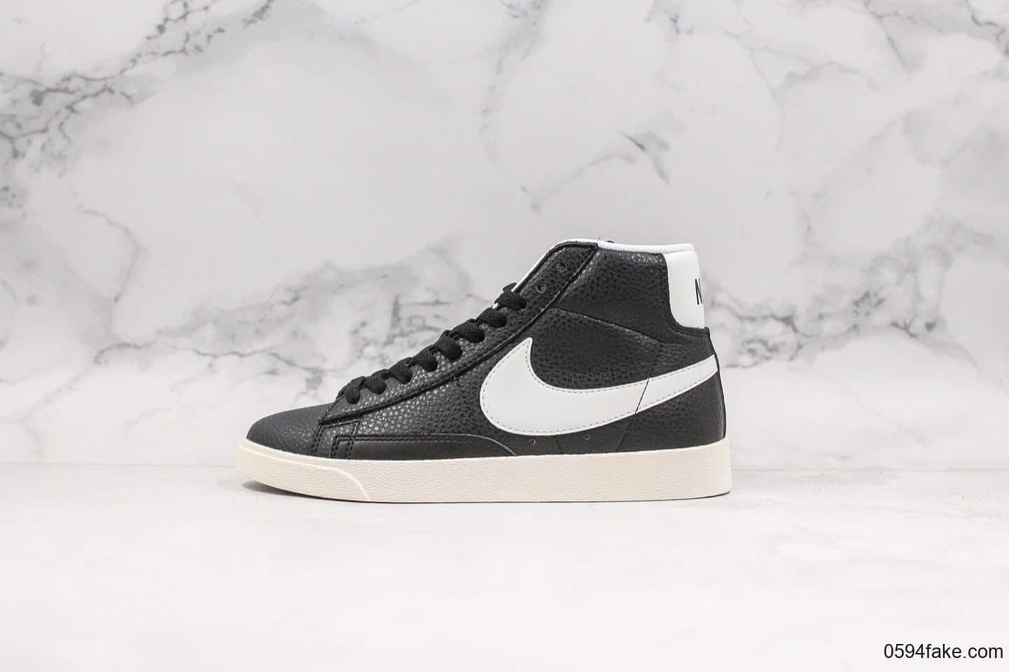 耐克Nike Blazer Mid Vintage Suede开拓者中帮板鞋黑白真标带半码原版皮料细节做工