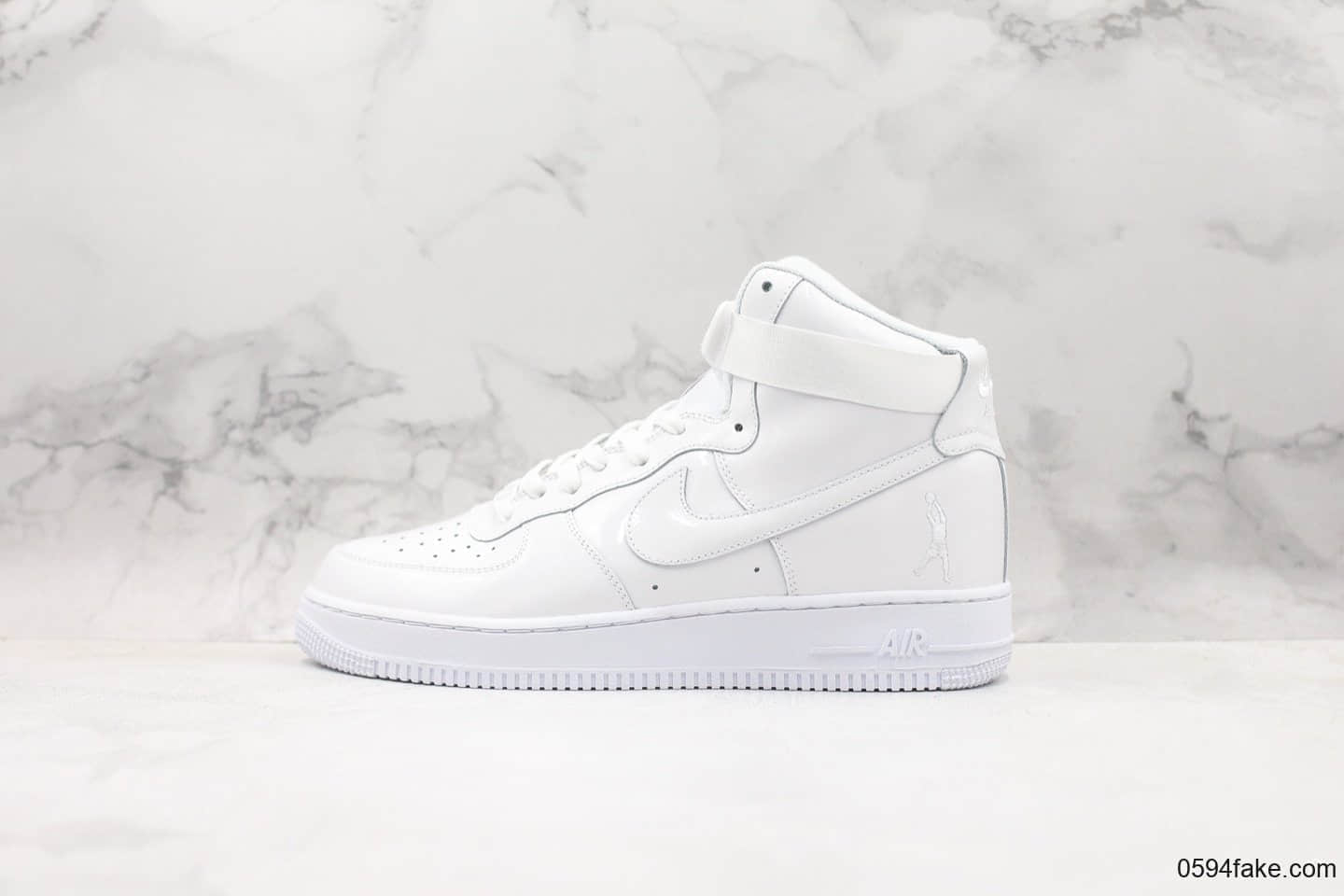 耐克Nike Air Force 1 Hight Sheed纯原版本空军一号冠军系列华莱士漆皮白色内置气垫 货号：743546-107