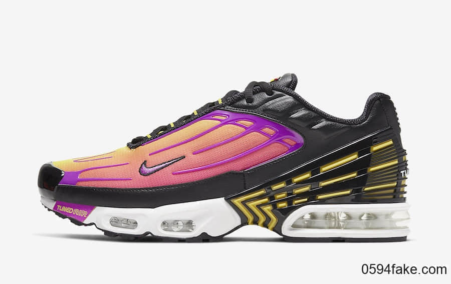 迷幻黄紫渐变配色！这双Nike Air Max Plus 3你打几分？ 货号：CJ9684-003