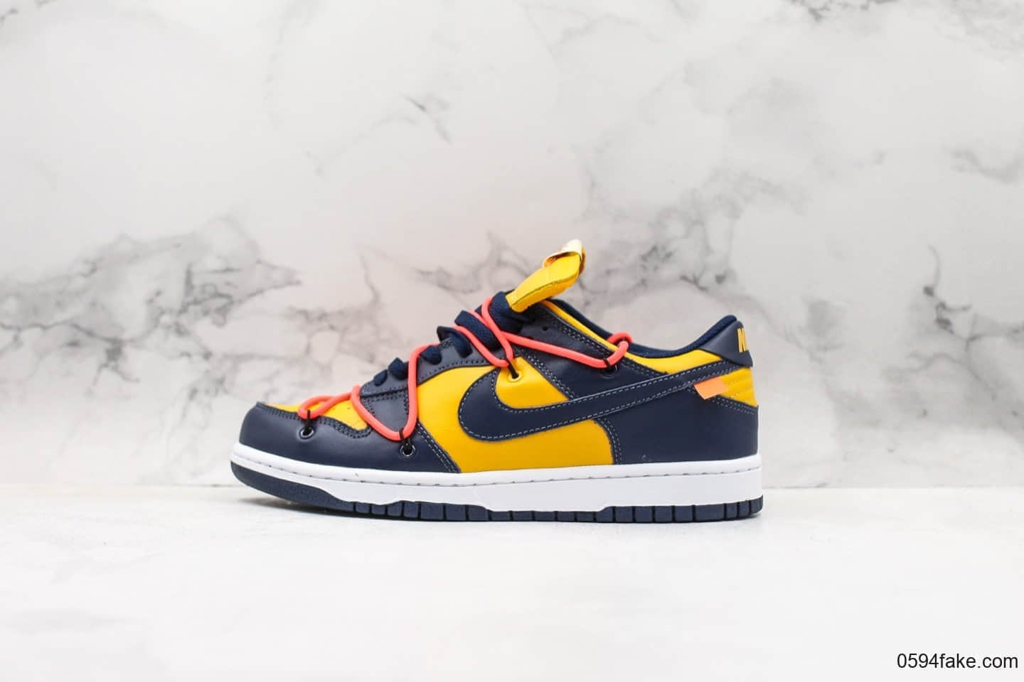 耐克Nike SB Dunk Low联名OFF-White黑橙色纯原版本新款内置气垫SB系列DUNK板鞋 货号：CT0856-700