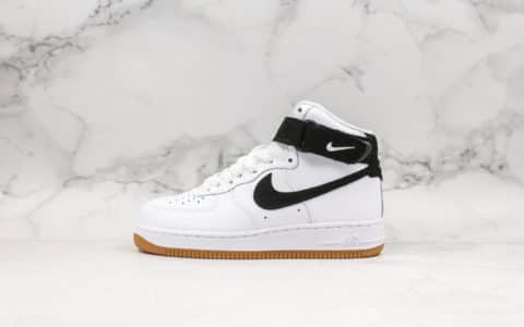 耐克Nike AIR Force 1 High White Gum公司级版本高帮空军一号黑白生胶色高帮系列潮流休闲板鞋 货号：AT7653-100