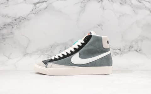 耐克Nike Blazer Mid '77 VNTG WE纯原版本高帮开拓者加绒款浅灰色休闲板鞋 货号：CI1167-001