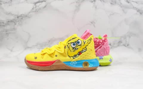 耐克Nike Kyrie 5 PE x Spongebob纯原版本欧文5代联名海绵宝宝派大星鸳鸯配色室内外实战休闲运动篮球鞋 货号：CJ6951-700