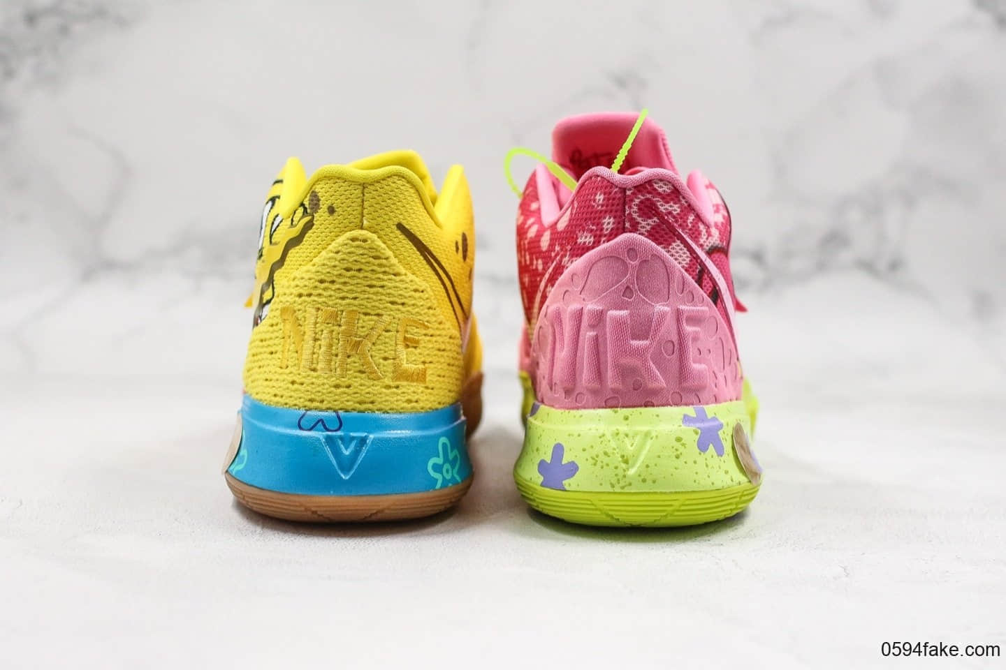 耐克Nike Kyrie 5 PE x Spongebob纯原版本欧文5代联名海绵宝宝派大星鸳鸯配色室内外实战休闲运动篮球鞋 货号：CJ6951-700