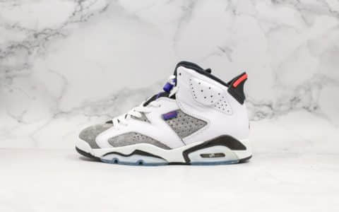 乔丹Air Jordan AJ6 Flint纯原版本AJ6燧石灰白紫外线全新软牛皮+麂皮打造实战篮球鞋 货号：CI3125-100