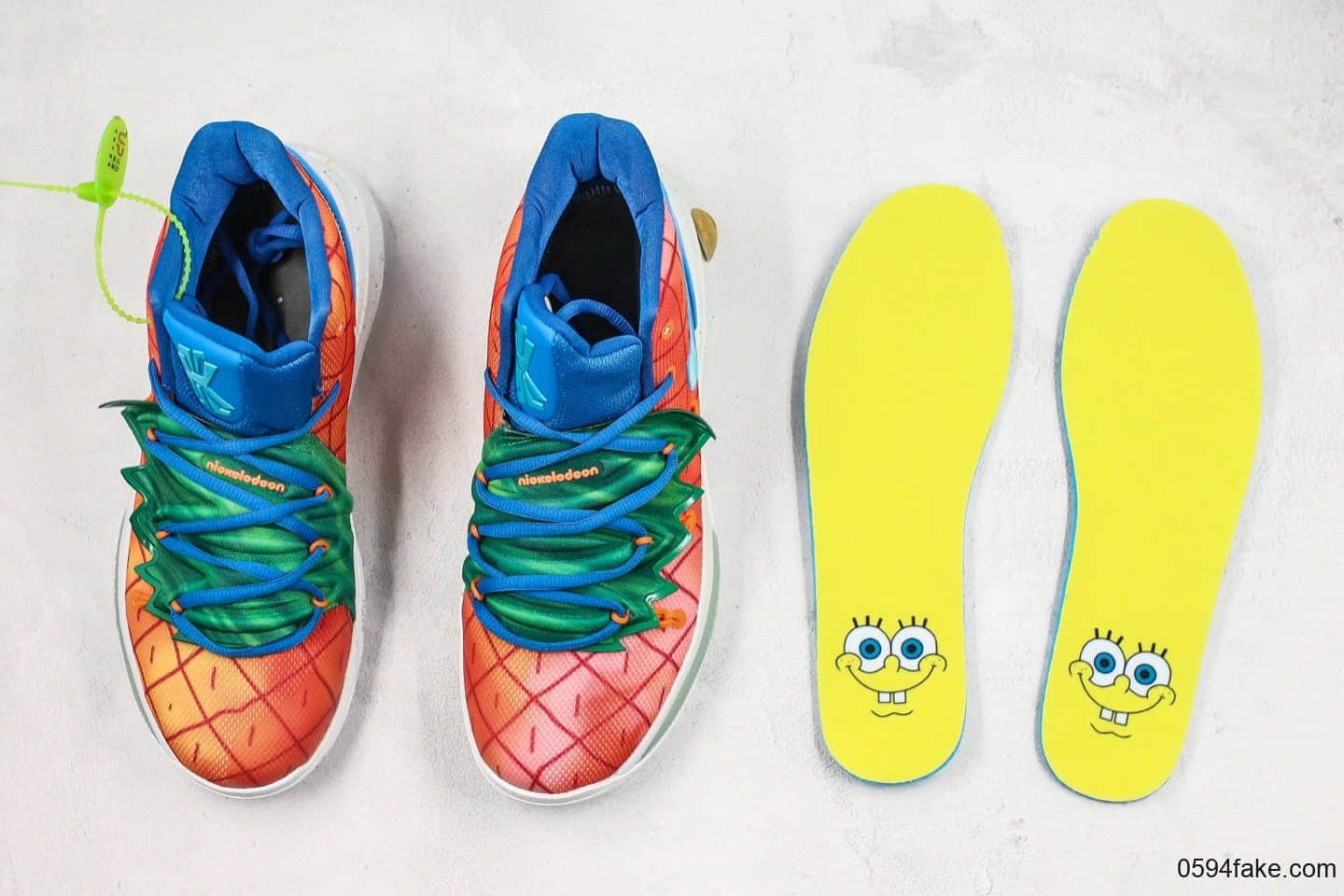 耐克Nike Kyrie 5 x SpongeBob纯原版本欧文5代联名海绵宝宝主题菠萝屋配色内置原厂气垫原盒原标支持实战 货号：CJ6951-800