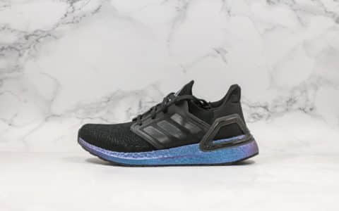 阿迪达斯Adidas UltraBoost纯原版本2019新款UB6.0黑紫色后跟镂空TPU支架搭配Primeknit360科技爆米花跑鞋 货号：EG1341