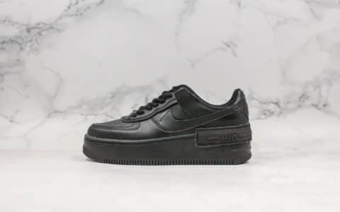 耐克Nike AF1 Shadow低帮空军一号马卡龙影子黑色纯原版本女子休闲运动板鞋加大中底内置气垫 货号：CI0919-001