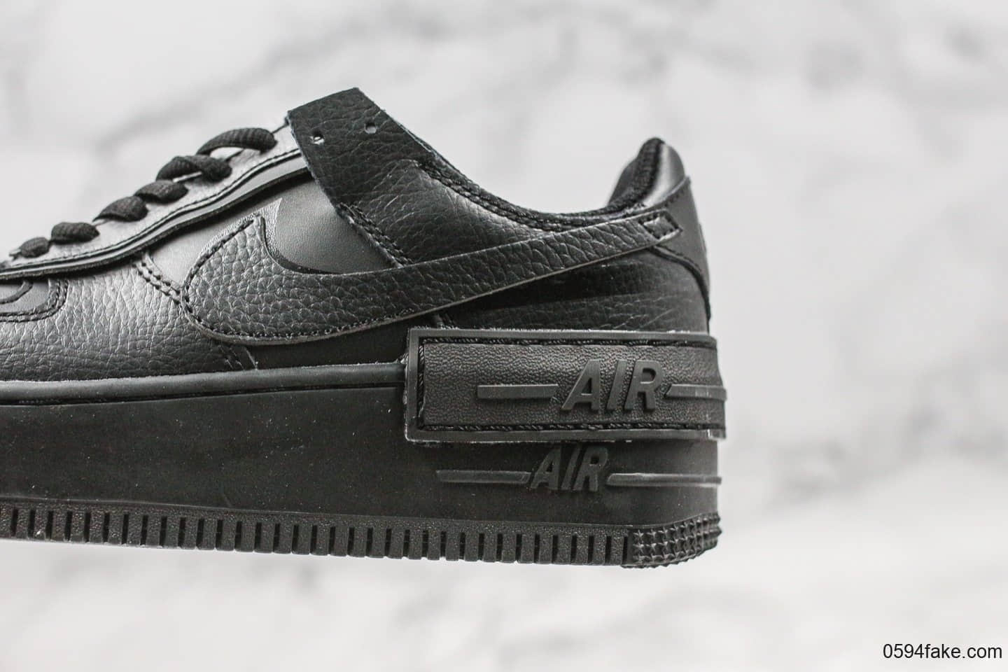 耐克Nike AF1 Shadow低帮空军一号马卡龙影子黑色纯原版本女子休闲运动板鞋加大中底内置气垫 货号：CI0919-001