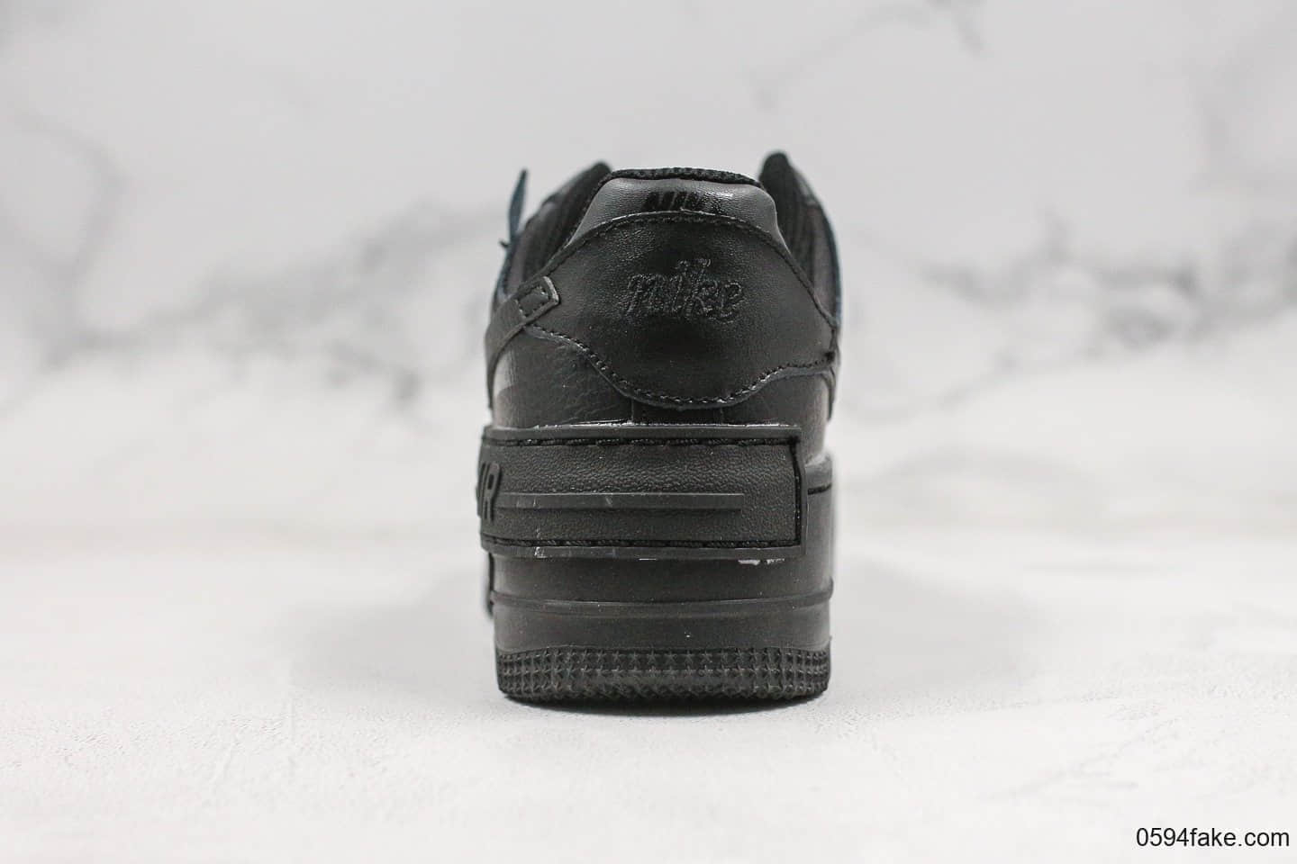 耐克Nike AF1 Shadow低帮空军一号马卡龙影子黑色纯原版本女子休闲运动板鞋加大中底内置气垫 货号：CI0919-001