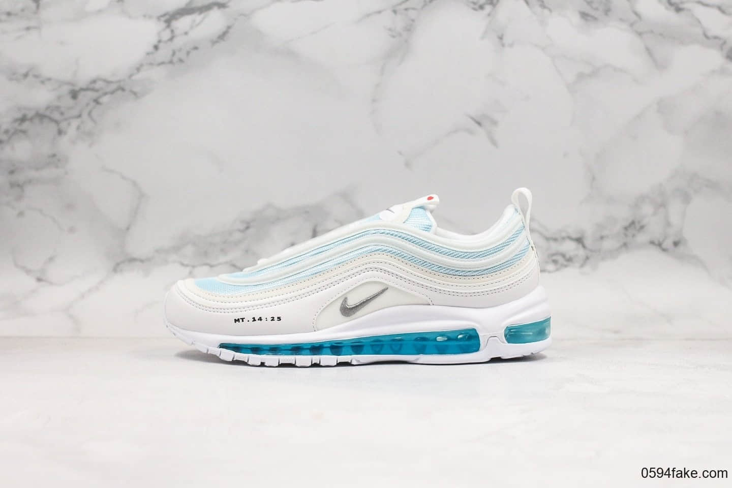 耐克Nike Air Max 97 MSCHF x INRI Jesus Shoes纯原版本耶稣圣水子弹气垫Max 97白蓝液态原厂真气垫 货号：921826-101