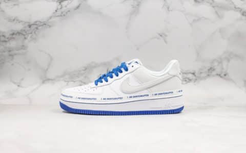 耐克NIKE AIR FORCE 1'07 x UNINTERRUPTED纯原版本低帮空军一号白宝蓝签名涂鸦联名款3M反光经典百搭休闲运动板鞋 货号：CQ0494-100