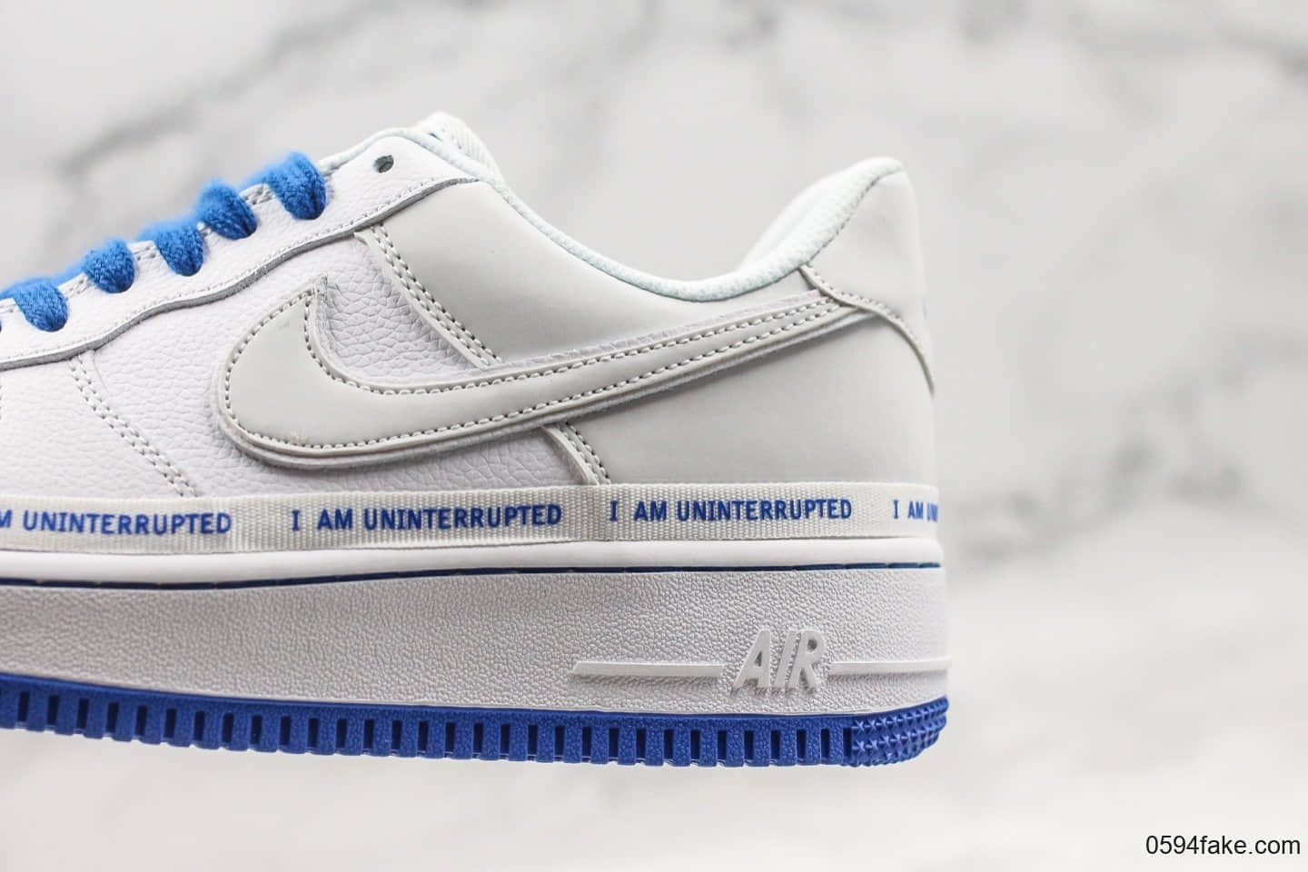 耐克NIKE AIR FORCE 1'07 x UNINTERRUPTED纯原版本低帮空军一号白宝蓝签名涂鸦联名款3M反光经典百搭休闲运动板鞋 货号：CQ0494-100