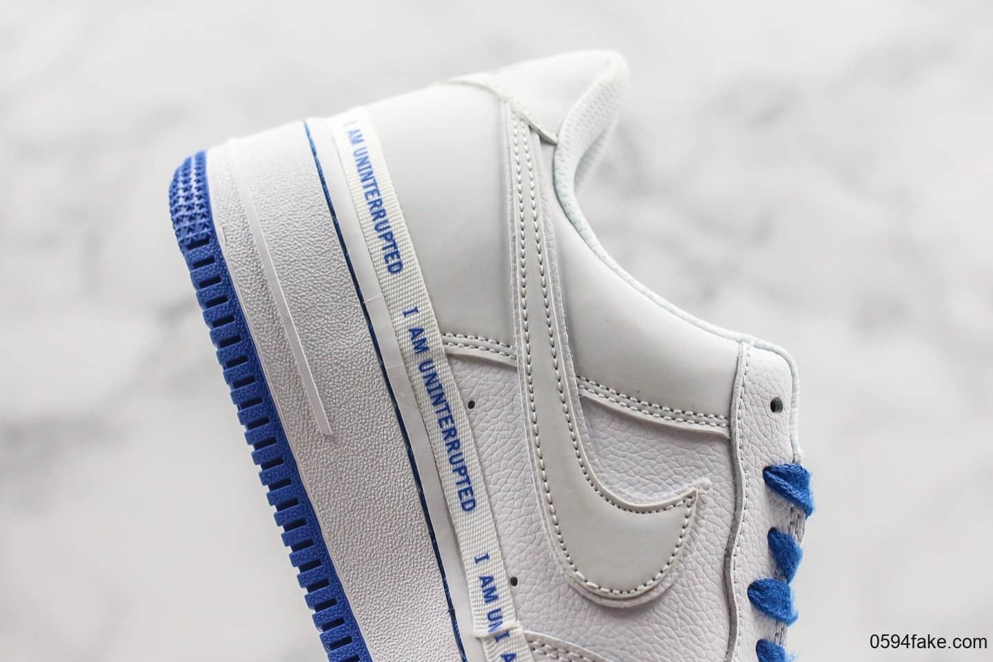 耐克NIKE AIR FORCE 1'07 x UNINTERRUPTED纯原版本低帮空军一号白宝蓝签名涂鸦联名款3M反光经典百搭休闲运动板鞋 货号：CQ0494-100