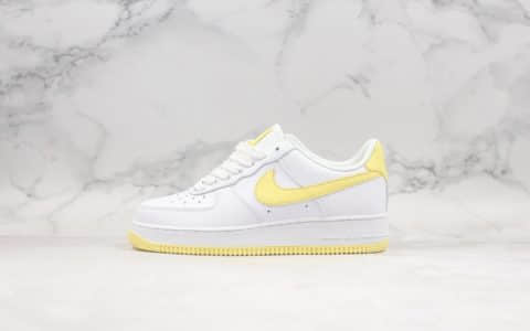 耐克Nike Air Force 1 Low纯原版本低帮空军一号白黄全头层皮面原档案数据开发全掌内置Solo气垫高清洁度鞋面 货号：AH0287-107