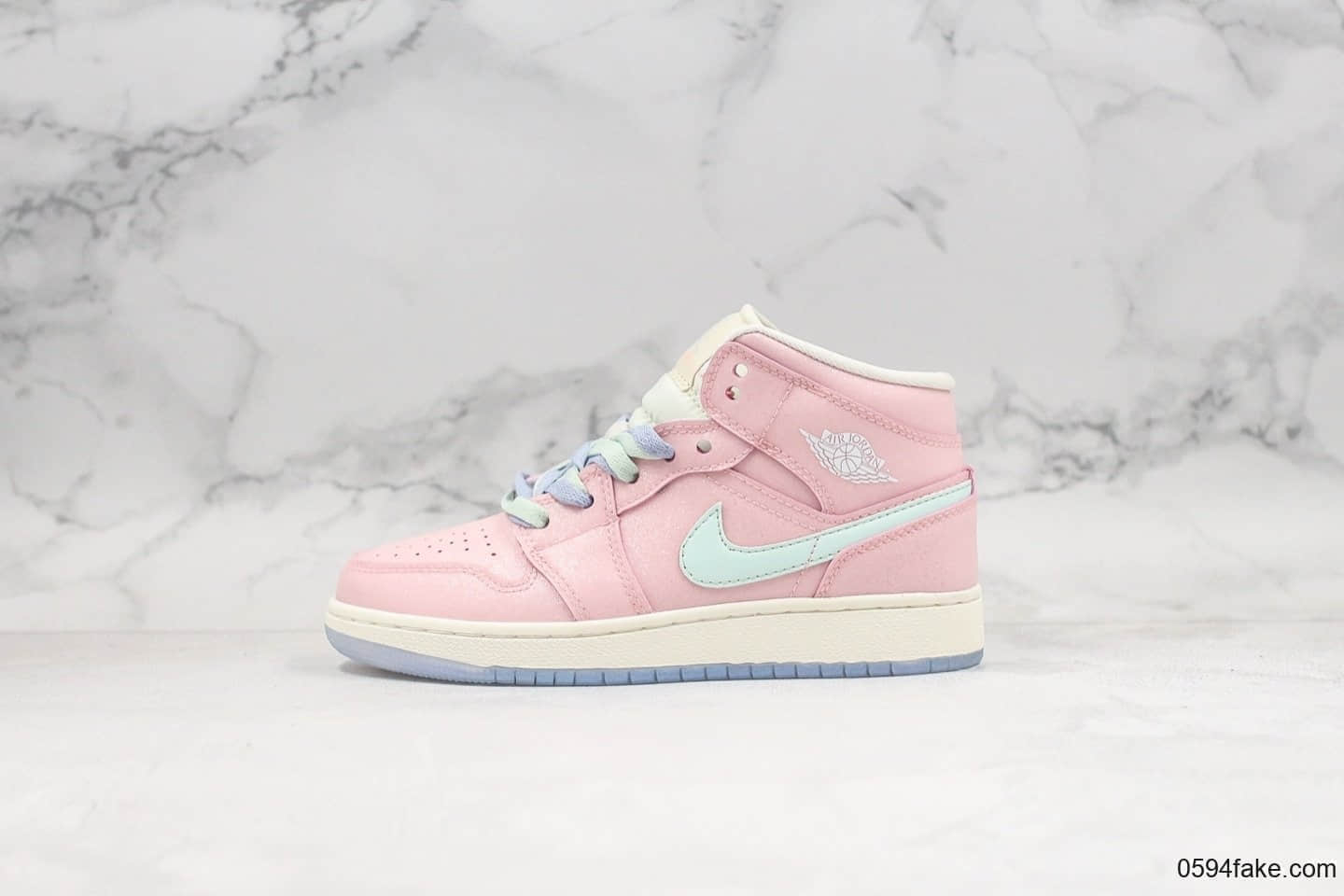 乔丹Nike Wmns Air Jordan 1 Ret Hi Prem纯原版本荧光粉AJ1反光乔1粉色满天星原鞋开模区别市面通货版本 货号：555112-600