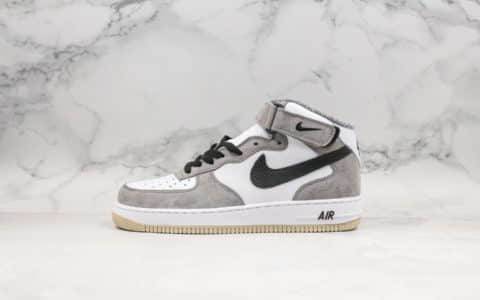 耐克Nike Air Force1 mid Premium纯原版本中帮空军一号灰老鼠原版正确包装原厂头层皮料原厂复刻全掌气垫 货号：808790-107